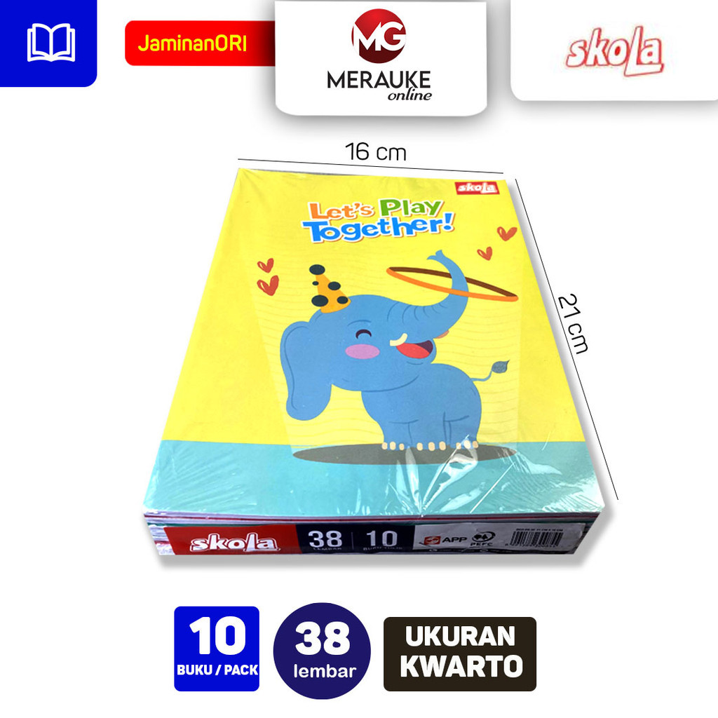 

Buku Tulis SKOLA 38 Lembar (1 Pack isi 10 Buku)