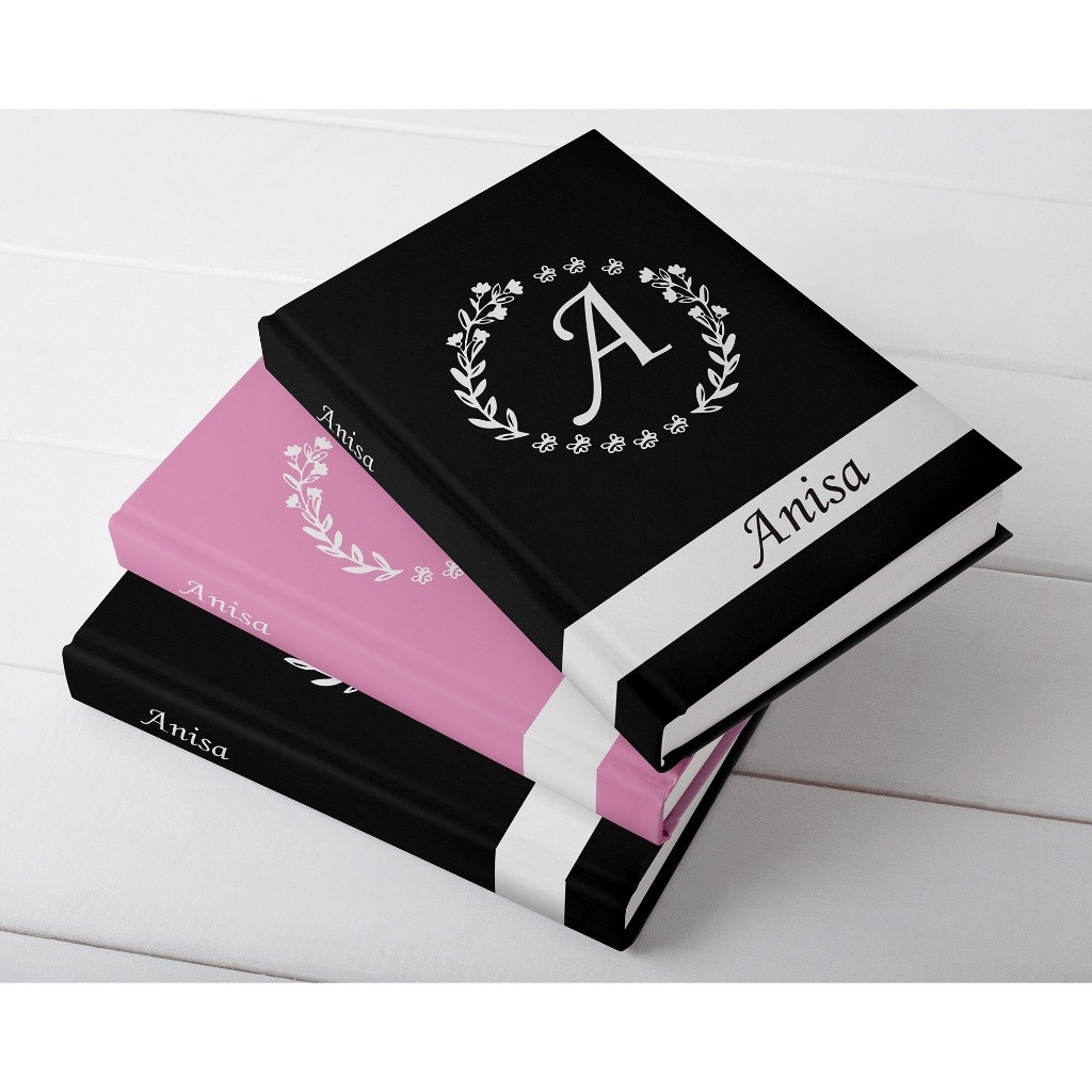 

notes book/ buku catatan hard cover (custom. nama,inisial & quotes)