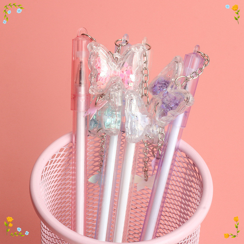 

30 Pcs New Fresh Pendant Sequins Butterfly Neutral Pens Set Office Cute Student Exam Writing Tools Back To School