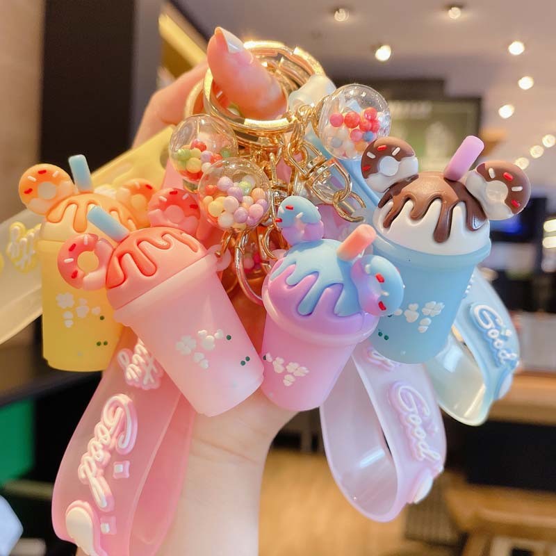 

Personality Creative Ice Cream Shape Keychians For Women Cute Car Bag Keychain Decorate Women Accessories Trend Jewelry