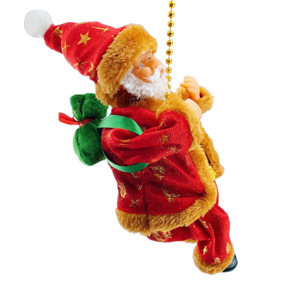 Christmas Climbing Ladder Doll Reusable Electric Climbing Santa Claus Doll Santa Claus Climbing Bead