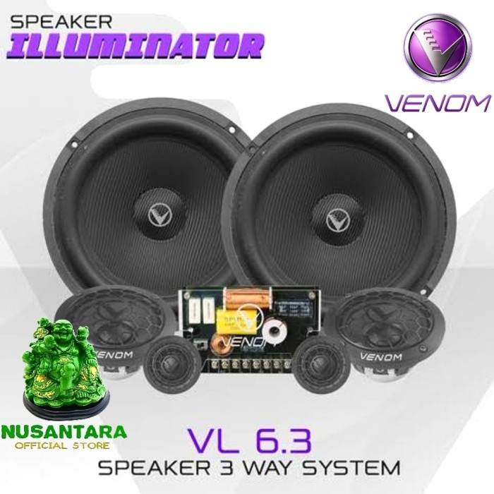 VENOM 3 WAY SPLIT VL6.3 ILLUMINATOR SERIES SPEAKER COMPONENT 3WAY VL 6.3