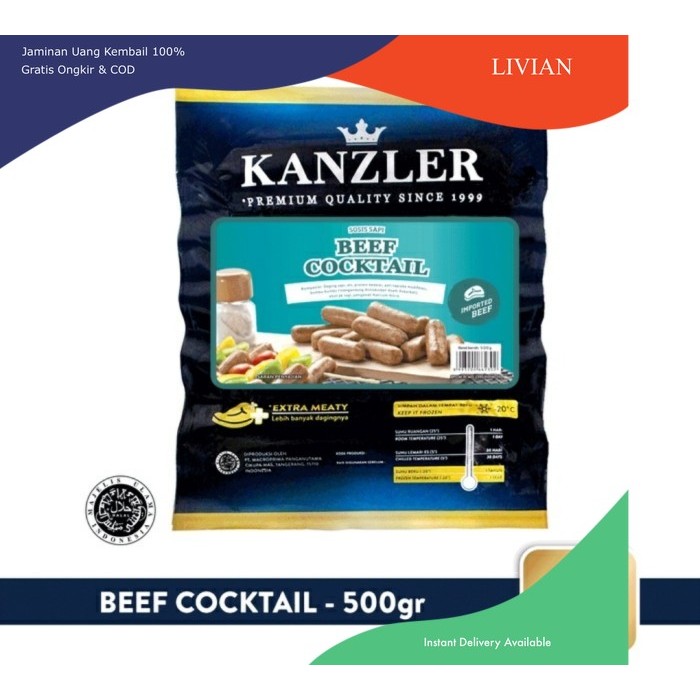 

lv Sosis Kanzler Beef Cocktail Sausage / Sosis Mini 500gr - Standard