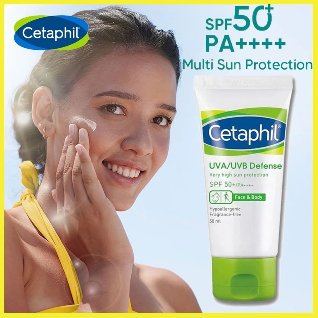 COD ORI100% Cetaphil Sunscreen Acne Prone Kulit Berminyak 50Ml/Cetaphil UVA/UVB Defense SPF 50+ PA++