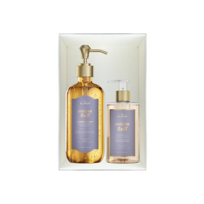 

ARCHIE Set (1 Body Wash & 1 Hand Soap ELMER) Hampers Hadiah Kado - Cotton Fluff, Classic Grey