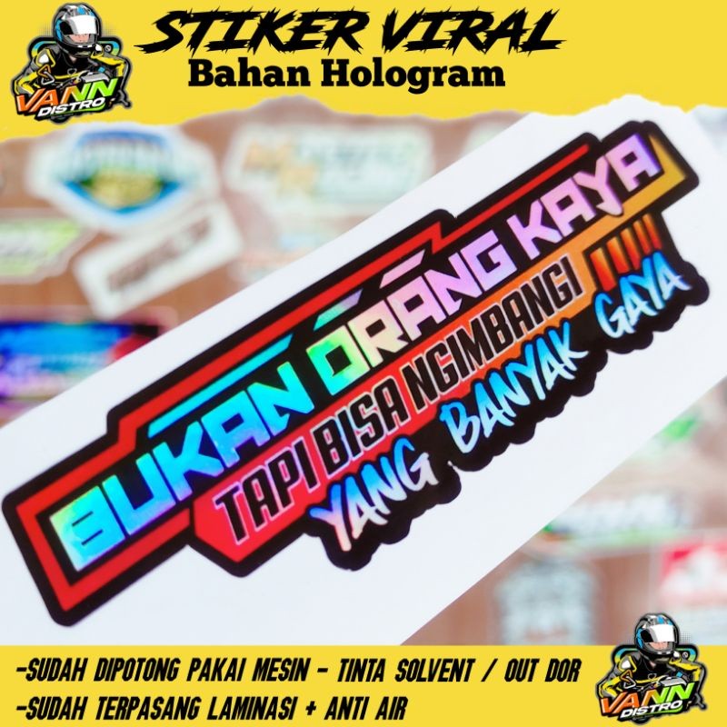 

stiker bukan orang kaya / stiker kata kata / stiker viral / stiker racing