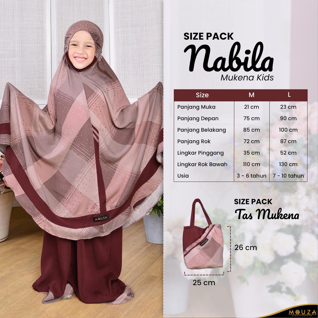 Thanaya Collection - Mukena Anak Bahan Rayon Nabila Mukena Super Adem By Mouza