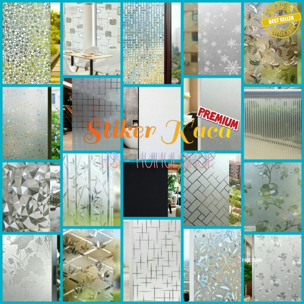 SANBLAST STICKER KACA STIKER KACA UK.45CMX2METER- BURAM,SERPIHAN,BATA,MOZAIK,BAMBU,PUTIH,LOTUS