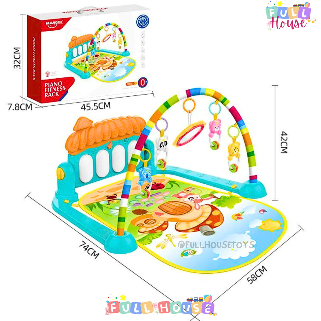 BABY PIANO FITNESS RACK MAINAN BAYI MUSICAL PIANO FITNESS RACK ALAS MAIN PIANO PLAYMAT MAINAN ANAK B