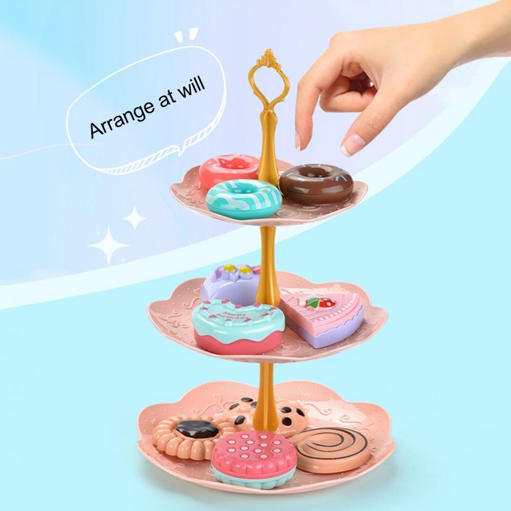 Useful Afternoon Tea Model Toy Bright Color Simulation Afternoon Tea Toy Smooth Edge Vivid Kitchen A