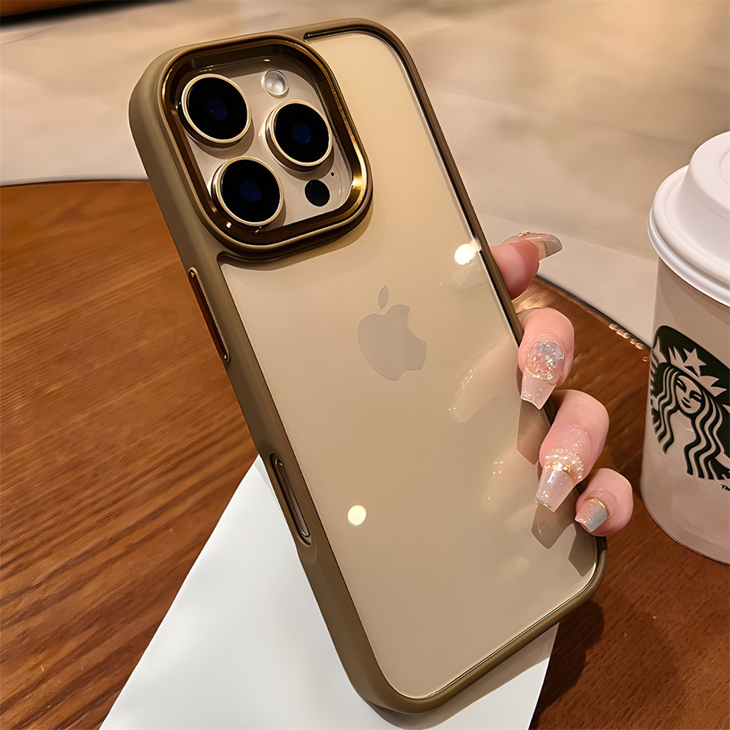 New Desert Titanium Casing Pink Bumper Casing Armor Lensa Metal Transparan Shockproof Case Untuk iPh