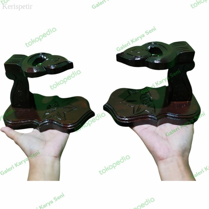 

Stand Jagrak Dudukan Tempat Keris Patrem Super Mini Ukiran Minimalis murah