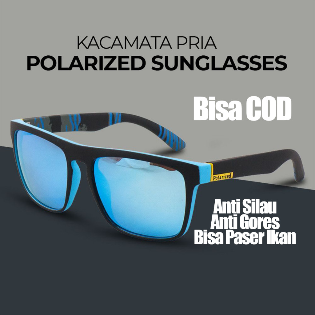 Kacamata Hitam Pria Anti Silau UV400 - Kacamata Sunglass Pria Polaris - Kacamata Anti Sinar UV