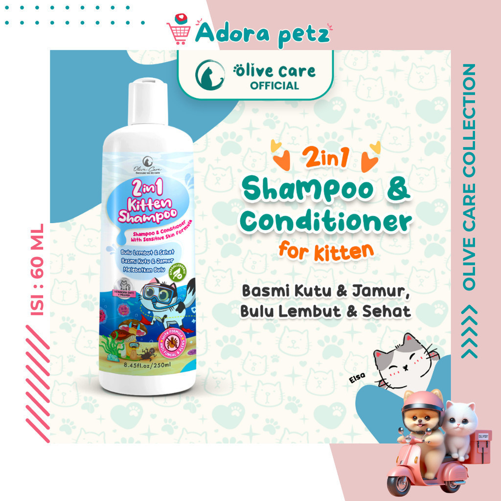 Olive Care Shampo Kucing KITTEN 2in1