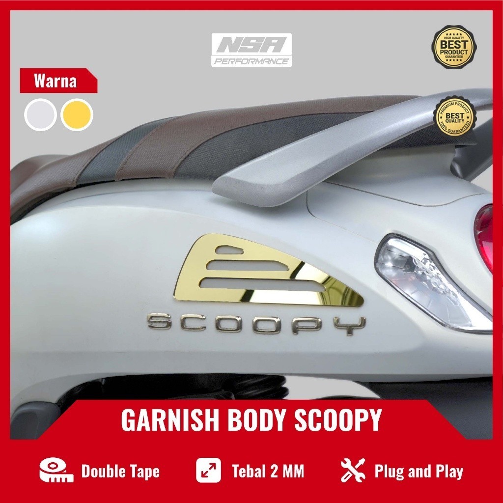 NSA AKSESORIS SCOOPY GARNISH BODY SAMPING ALL SCOOPY 2016-2023 VARIASI MOTOR KEREN SCOOPI EMBLEM AKR