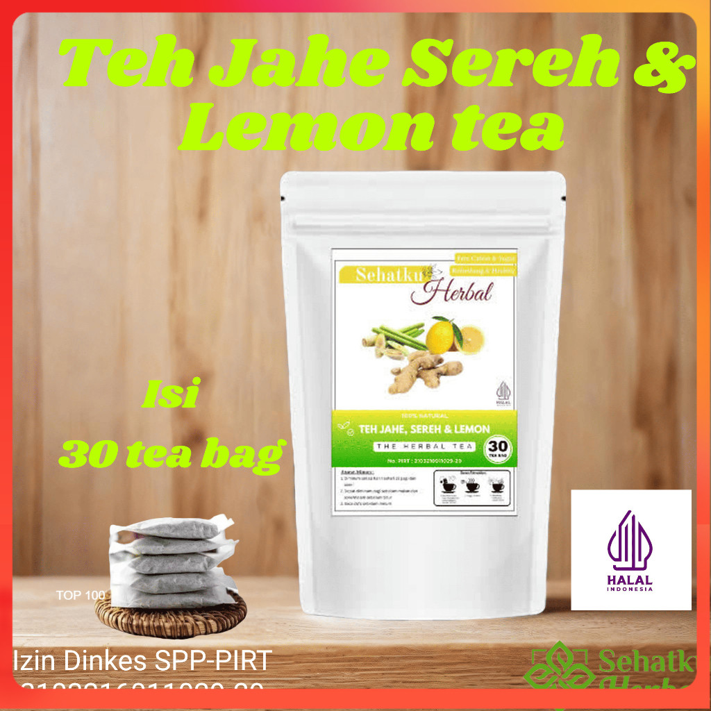 

Teh Jahe Sereh dan Lemon : Teh Rimpang JSR isi 30 tea bag