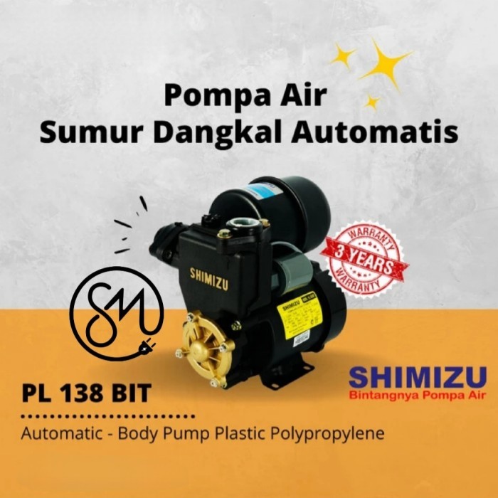 Pompa Air Shimizu PL-138 BIT sumur dangkal Otomatis 138BIT PL138BIT