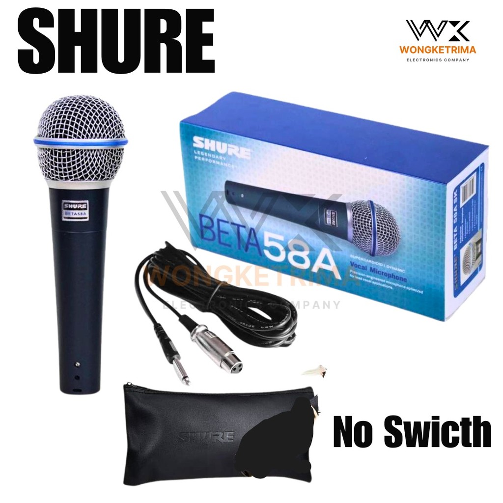Mic Shure Beta 58A Mic Kabel Murah Mic Kabel Besi tanpa saklar