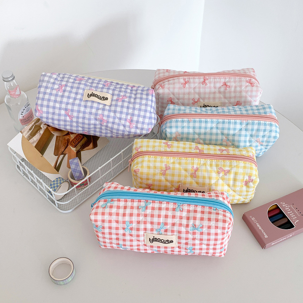 

SHINSDAY Tempat Pensil Pouch Makeup Tas Kosmetik Bow Pita Coquette Y2K Aesthetic Kotak Pensil