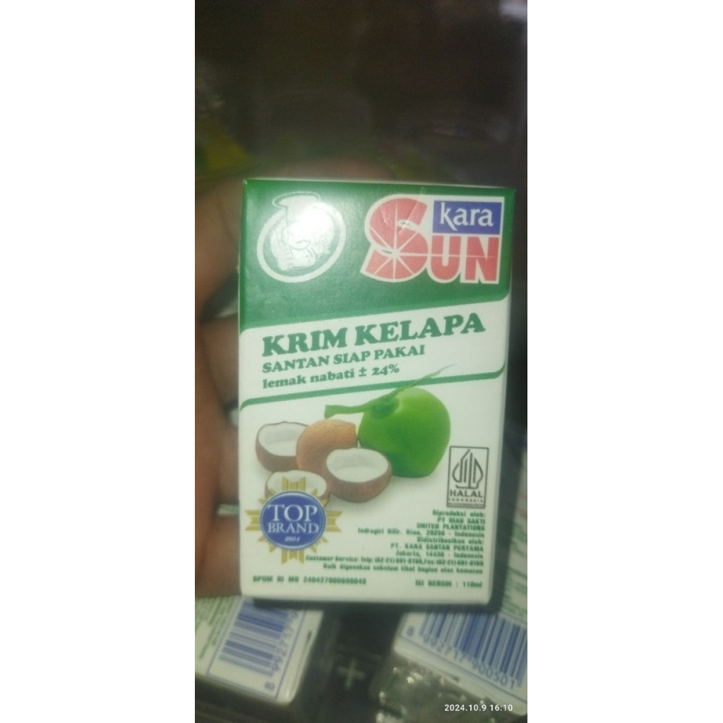 

Sun kara santan kelapa siap pakai 110ml