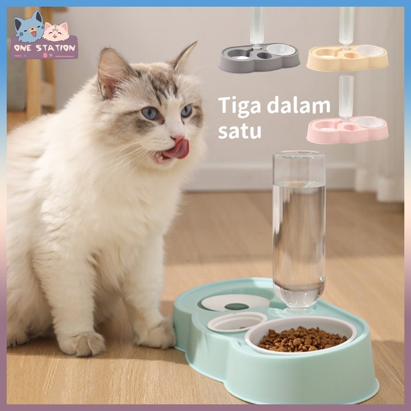 Tempat Makan Kucing Otomatis Minum Kucing Otomatis Mangkok Anjing Wadah Set Tempat Makan Hewan