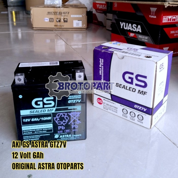 Aki motor GS Astra GTZ7V ori Kawasaki ZX10R, Suzuki Satria Fu injeksi