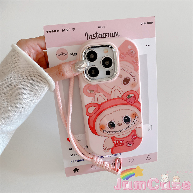【Jam Case】case VIVO Kartun Lucu Pink Labubu Casing ponsel cocok untuk VIVO Y02 Y15S Y02S Y17 Y93NONE