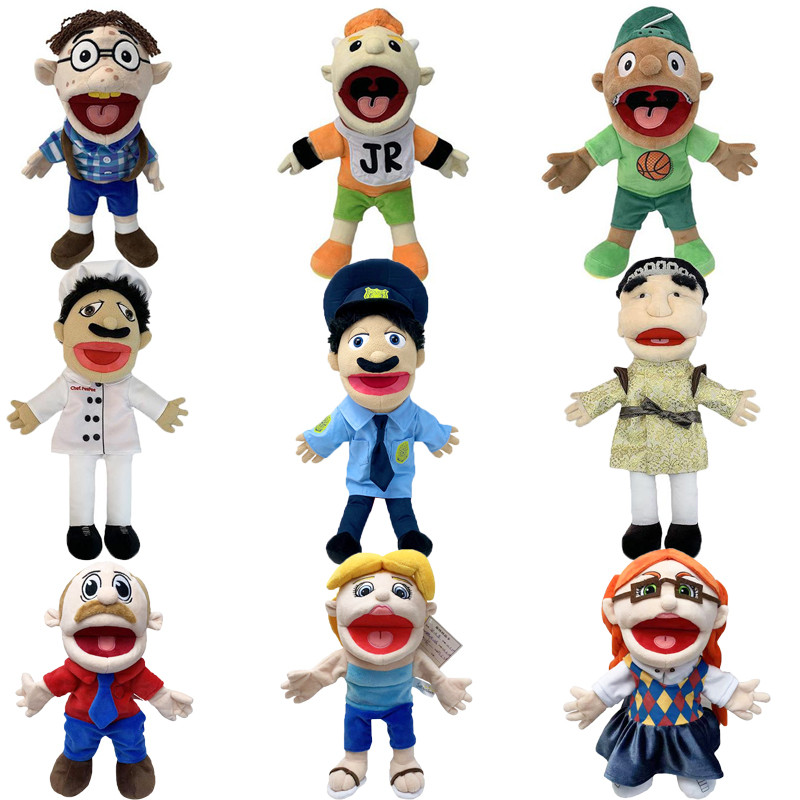 

Jeffy Puppet Doll Hand Muppet Cody Junior Joseph Chef Police Prince Dad Mom Penelope Soft Doll Toy Talk Show Party Prop Kid Gift