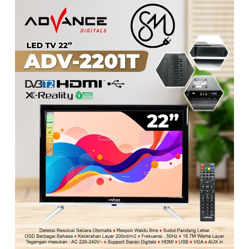 LED TV Advance 22 inch ADV-2201T Digital ADV2201T ADV 2201 T