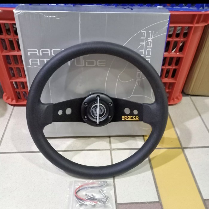 Stir setir racing mobil 13" inch model celong hitam universal