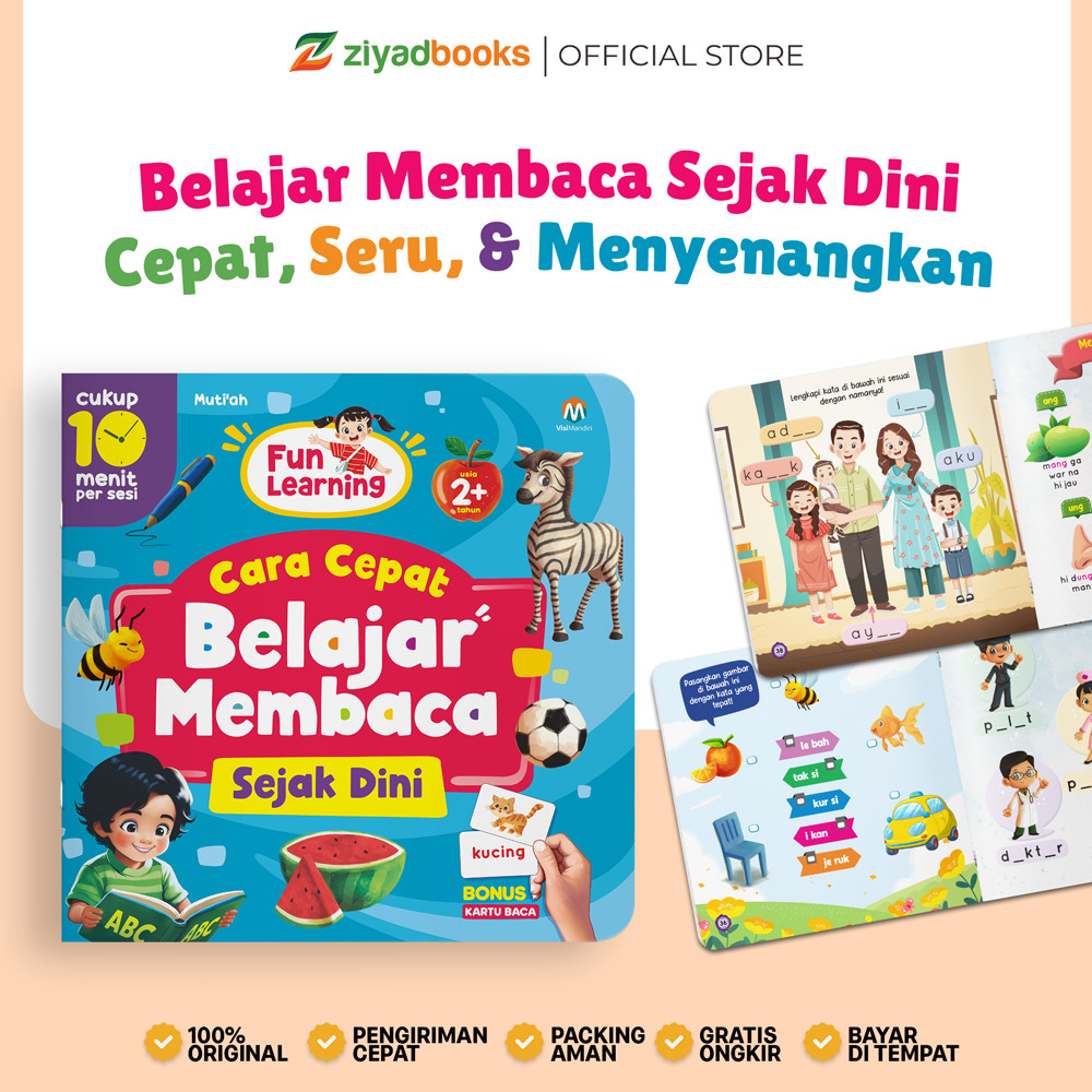 Buku Cara Cepat Belajar Membaca Sejak Dini - Belajar Membaca untuk Anak 2 Tahun