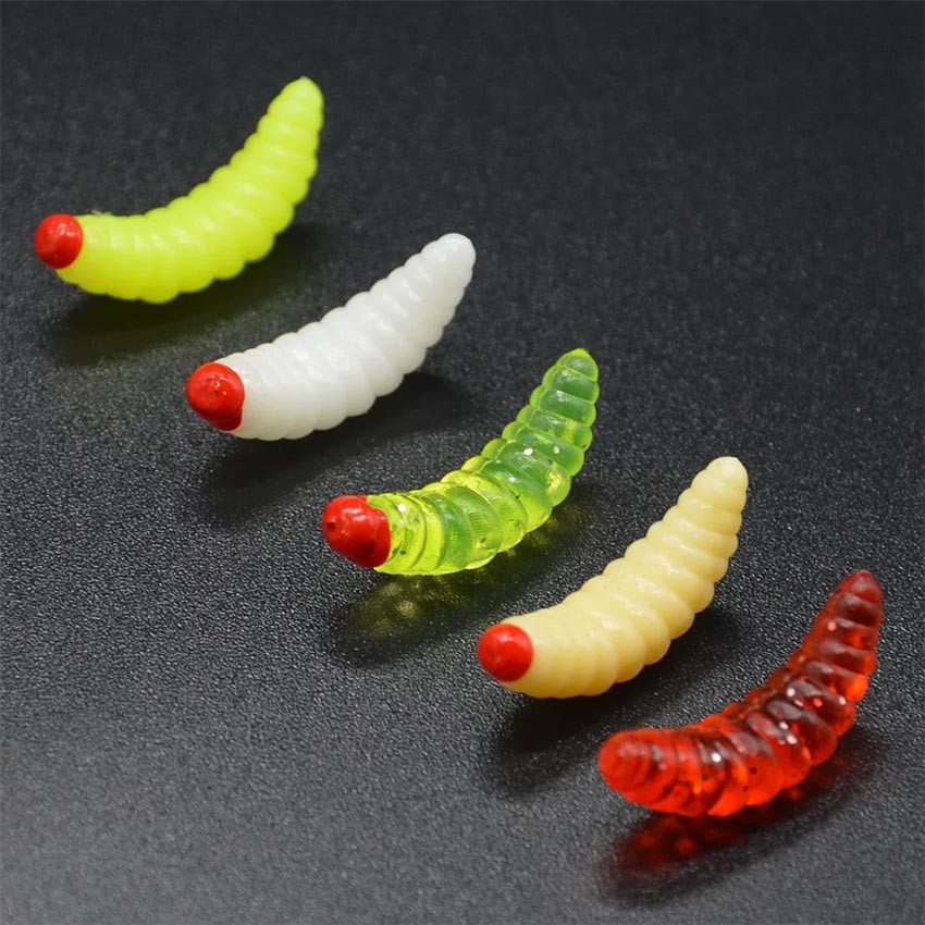 50Pcs/Set Soft Lure Ulat Maggot Umpan Pancing Fishing Lure Umpan Softlure Memancing