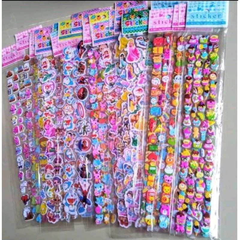 

MAINAN STICKER TIMBUL PANJANG MOTIF KARTUN ISI 10 PCS STICKER PANJANG