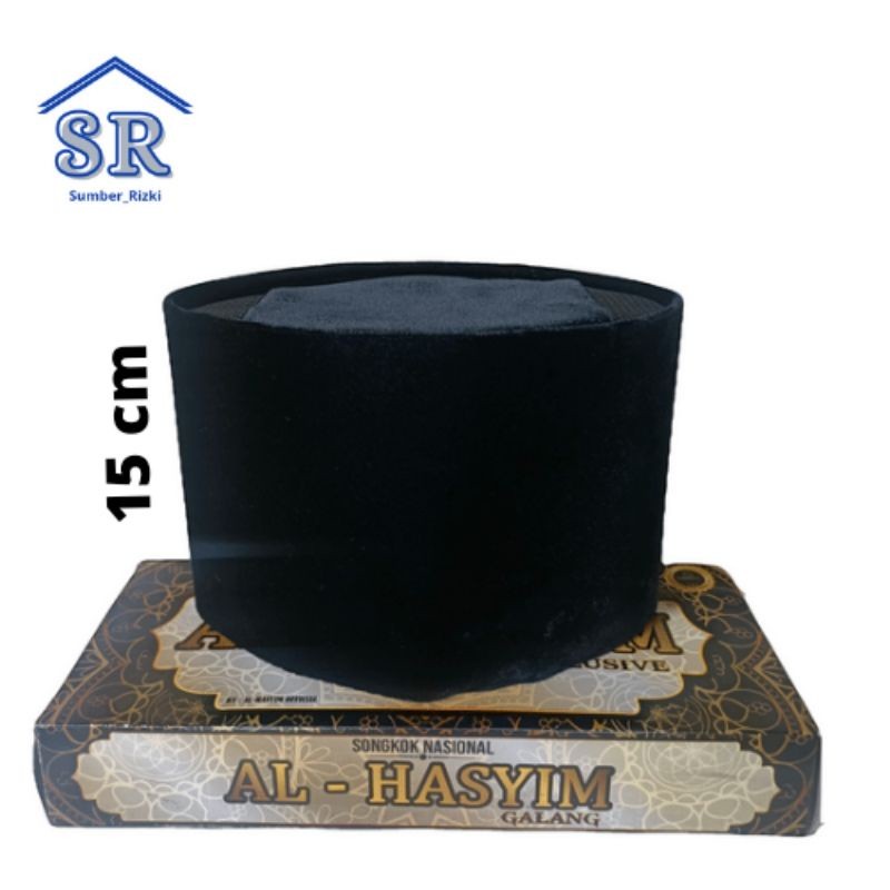 Peci Songkok Hitam/Merah Maroon Ac Tinggi 15 cm Kopyah Bludru Berkuwalitas