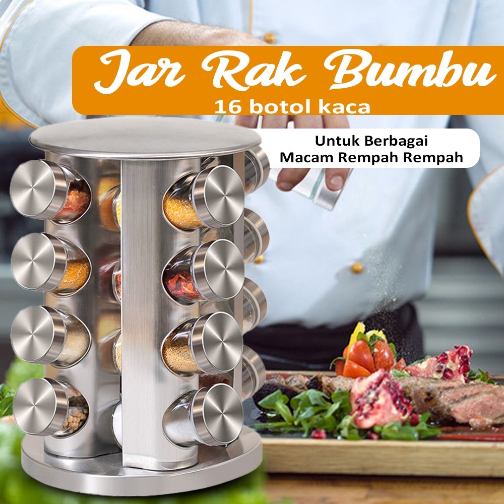 Rak Putar Tempat Bumbu Dapur Botol Rempah