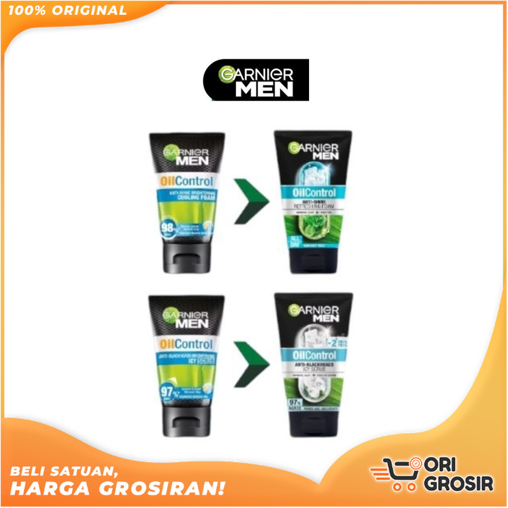 ORI Grosir GARNIER Men Turbo Light Oil Control Foam | GARNIER Men Turbolight Oil Control Scrub - 100