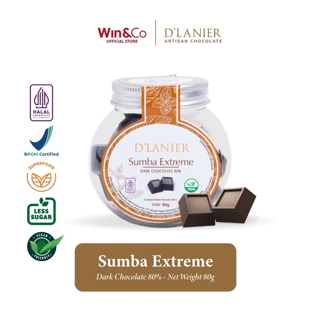 

D'Lanier Sumba Extreme Dark Chocolate 80% - 80gr