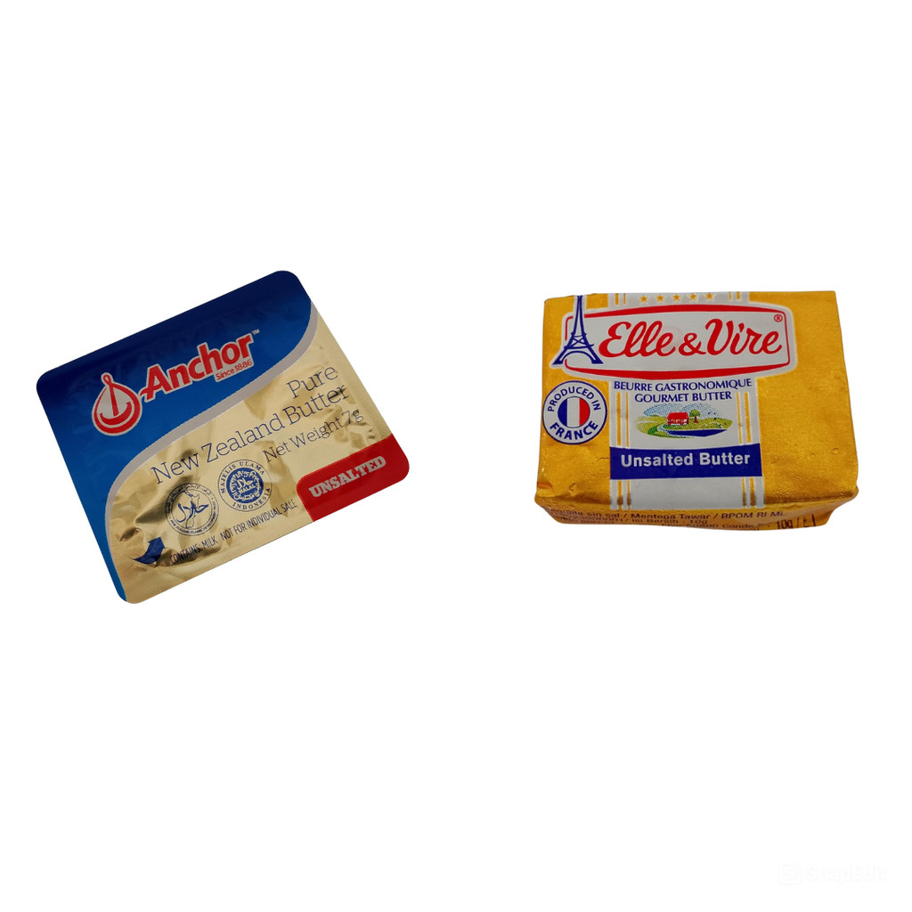 

Anchor / Elle & Vire Unsalted Butter 10 Mini Cups 7gram - Free Food Container