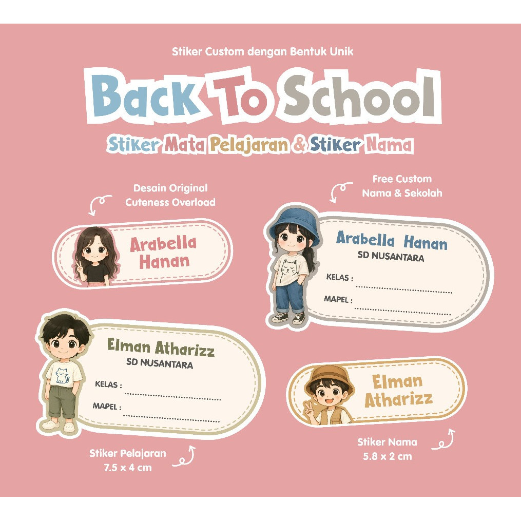 

Stiker Nama Custom Pelajaran / Stiker Nama Sekolah / Stiker Nama Buku - Kisscut