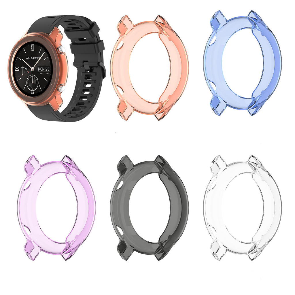 Watch Cover for Huami Amazfit GTR/GTR 3/gtr 2 42mm 47mm,TPU Transparent Case All-Around Protective B