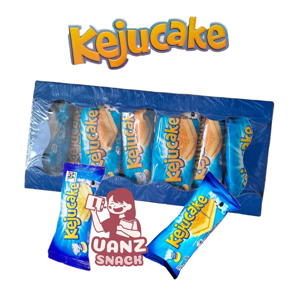

Kejucake Kue Bolu Keju Snack Keju kemasan Box isi 12 X 16 gram Food