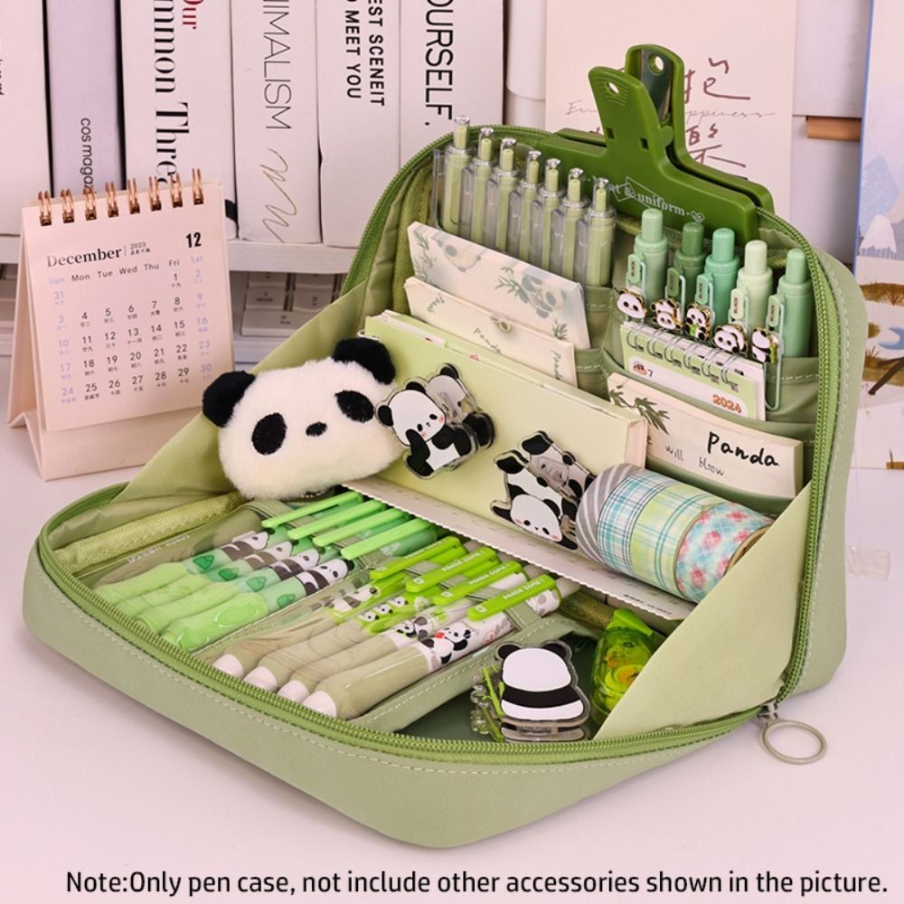 

12-Layer Pen Bag 90 Degree Large Opening Round Zipper Pencil Case Large Capacity Stationery Organizer School Office Supplies