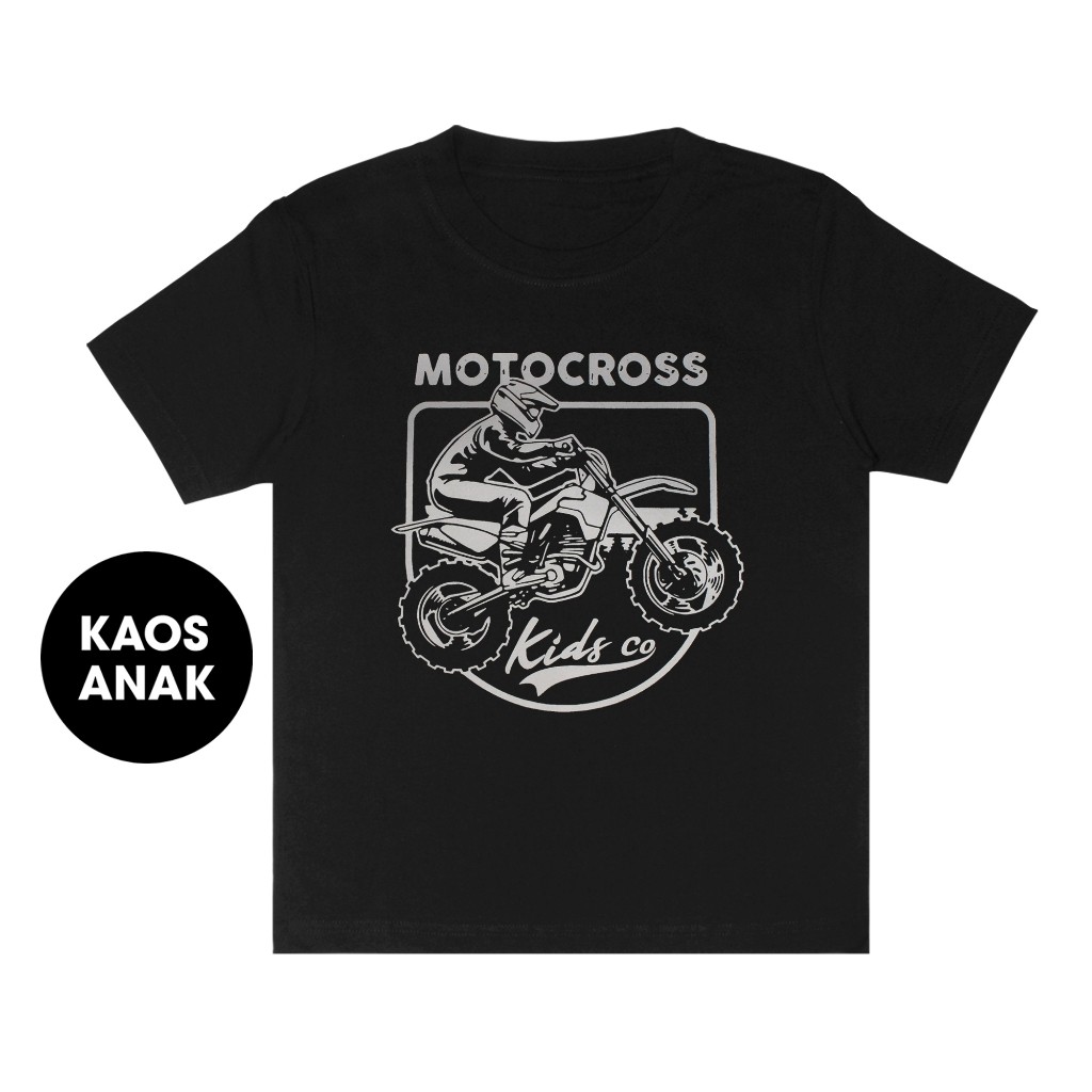 Kaos Anak Hitam "MotorCross"