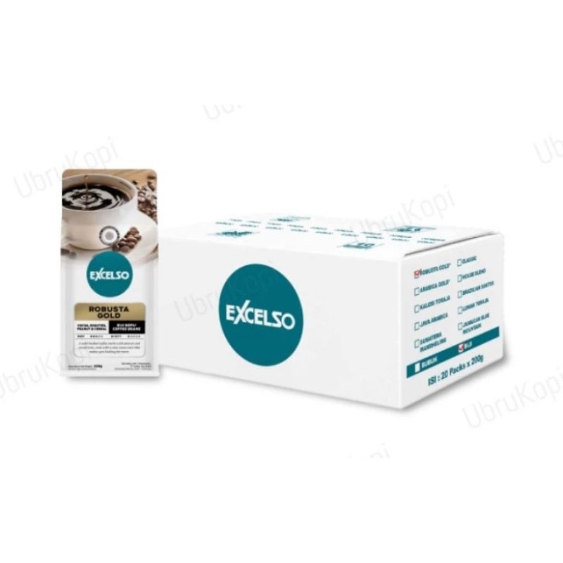 

New Excelso Robusta Gold Biji 200 gram 1 KartonPremium