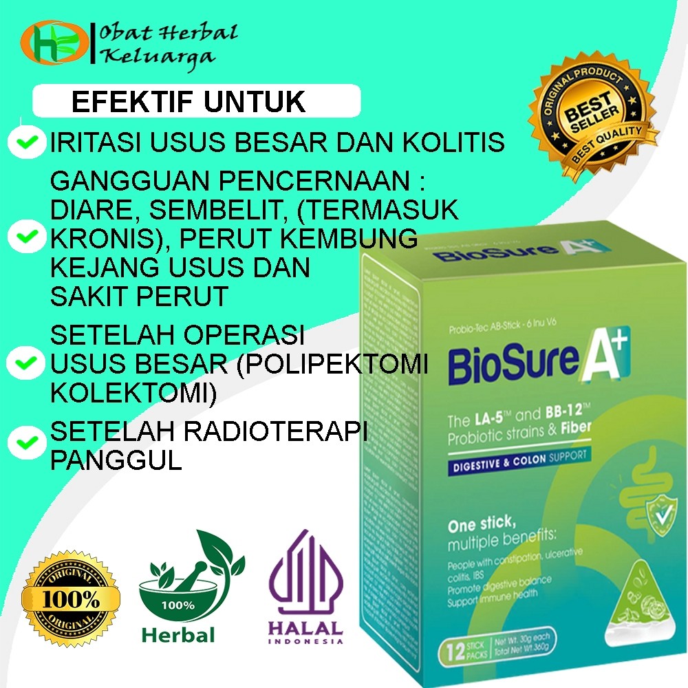 

Biosure A+ Susu Herbal untuk Usus Besar dan mengandung Probiotik Baik untuk kesehatan Pencernaan