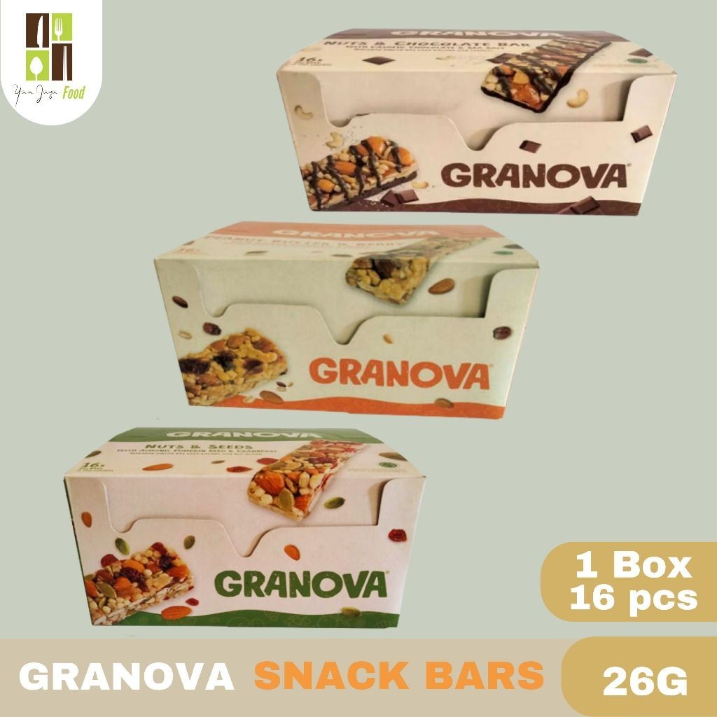 

Granova Snack Bars / Nuts & Chocolate / Nuts & Seeds / Peanut Butter & Berry / Snack Sehat BOX/16PCS