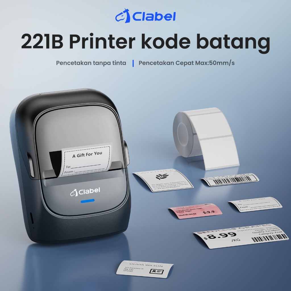 

New CLABEL 221B Portable Label Maker Mini Sticker Printer Bluetooth Thermal Label Printer Suitable For Name Sticker Waterproof,Label Nama Small PrinterPremium