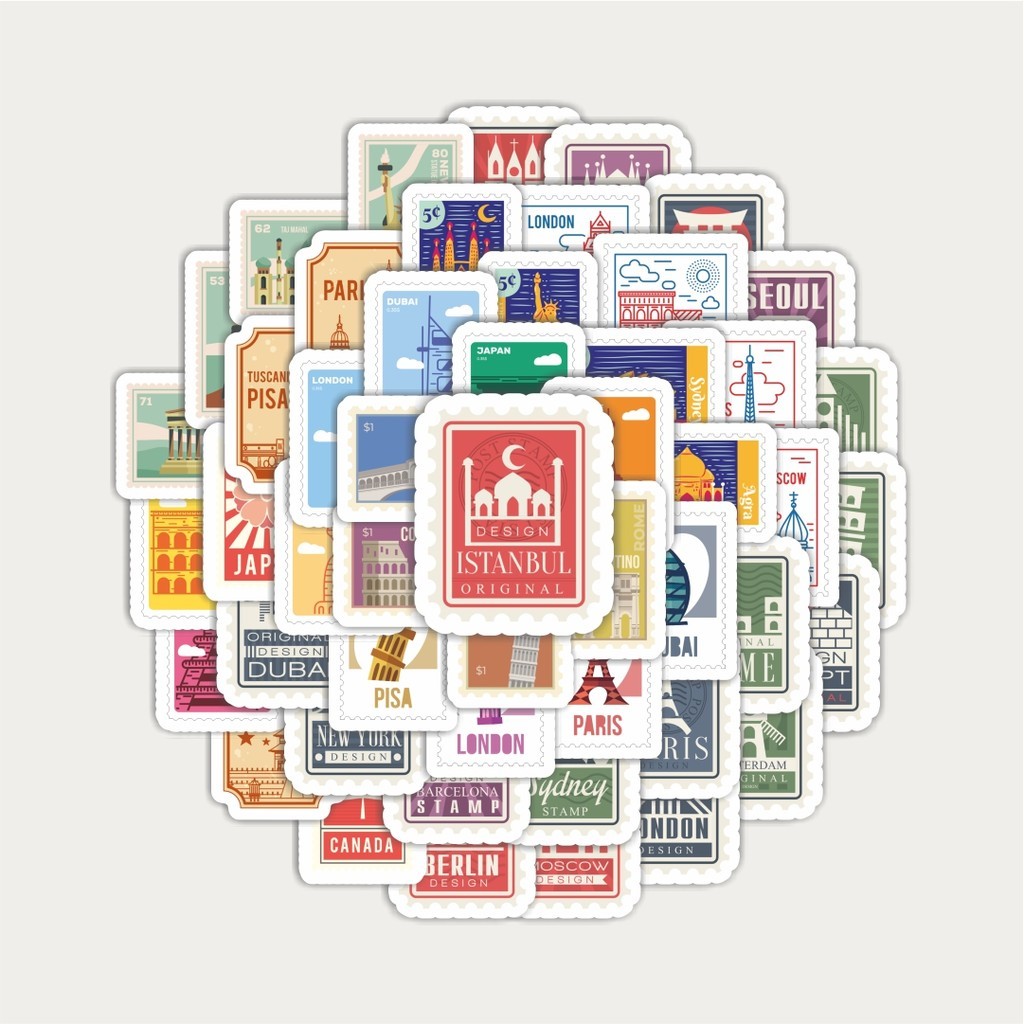 

Sticker Pack Sticker Stamp Pos Kota Paris New York London Rome Sticker | Sticker TUMBLR | Stiker LAPTOP KOPER HELM