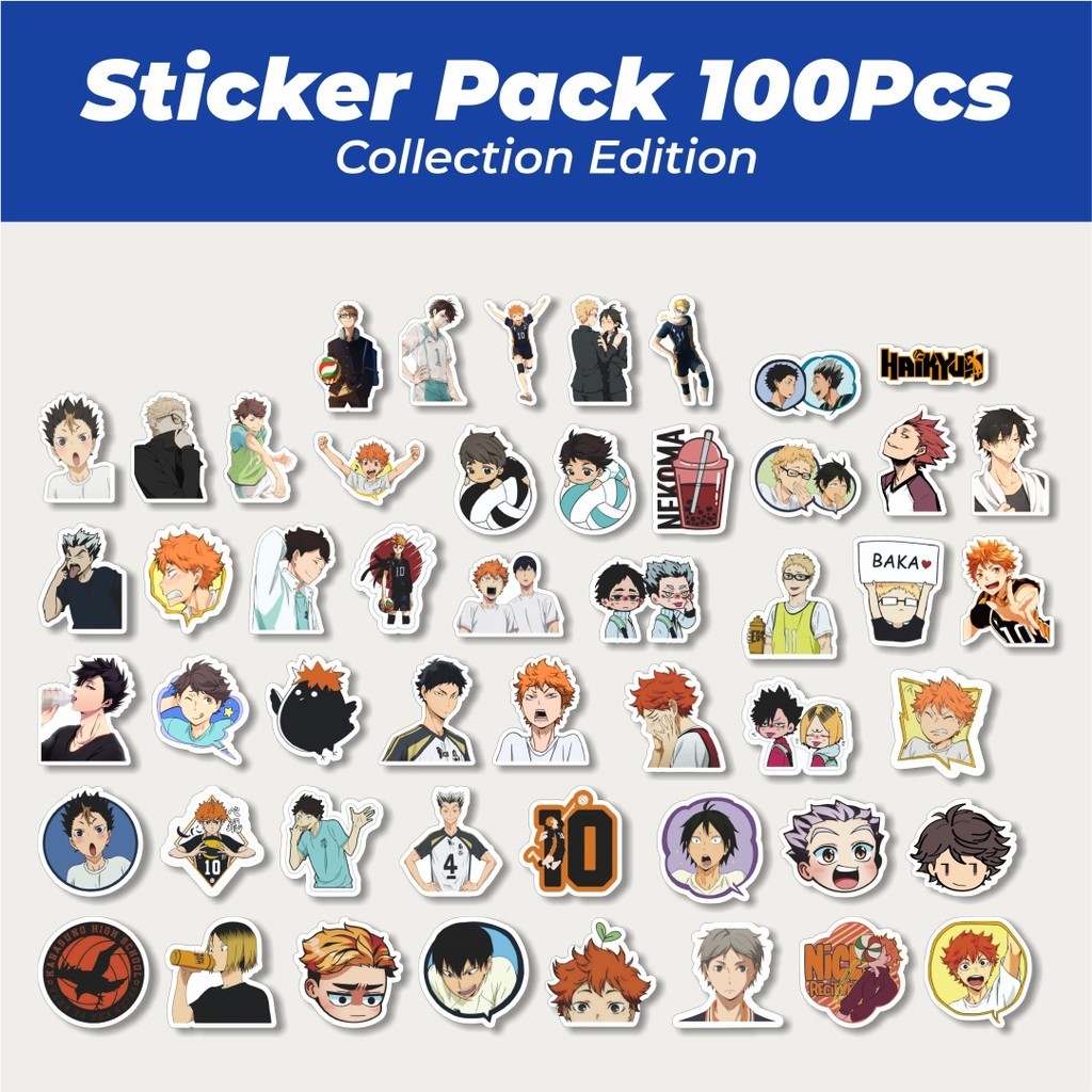 

Hot Stiker Anime Haikyuu Lucu Anti Air Stikers Berperekat Waterproof Sticker Decal Buat Motor Helm Buku Journal Koper Casing HP Laptop Botol Minum