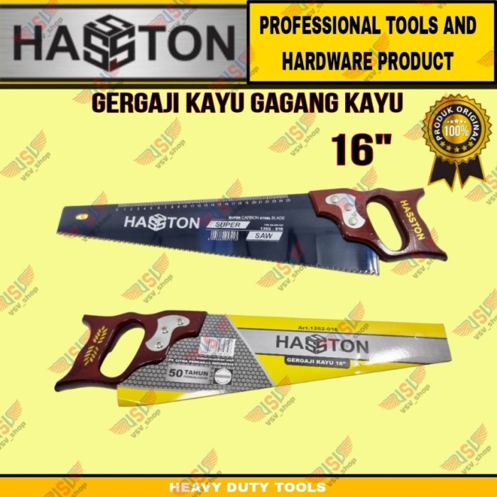 HASSTON Gergaji kayu 16" / hacksaw 16" / Gergaji gagang kayu HASSTON